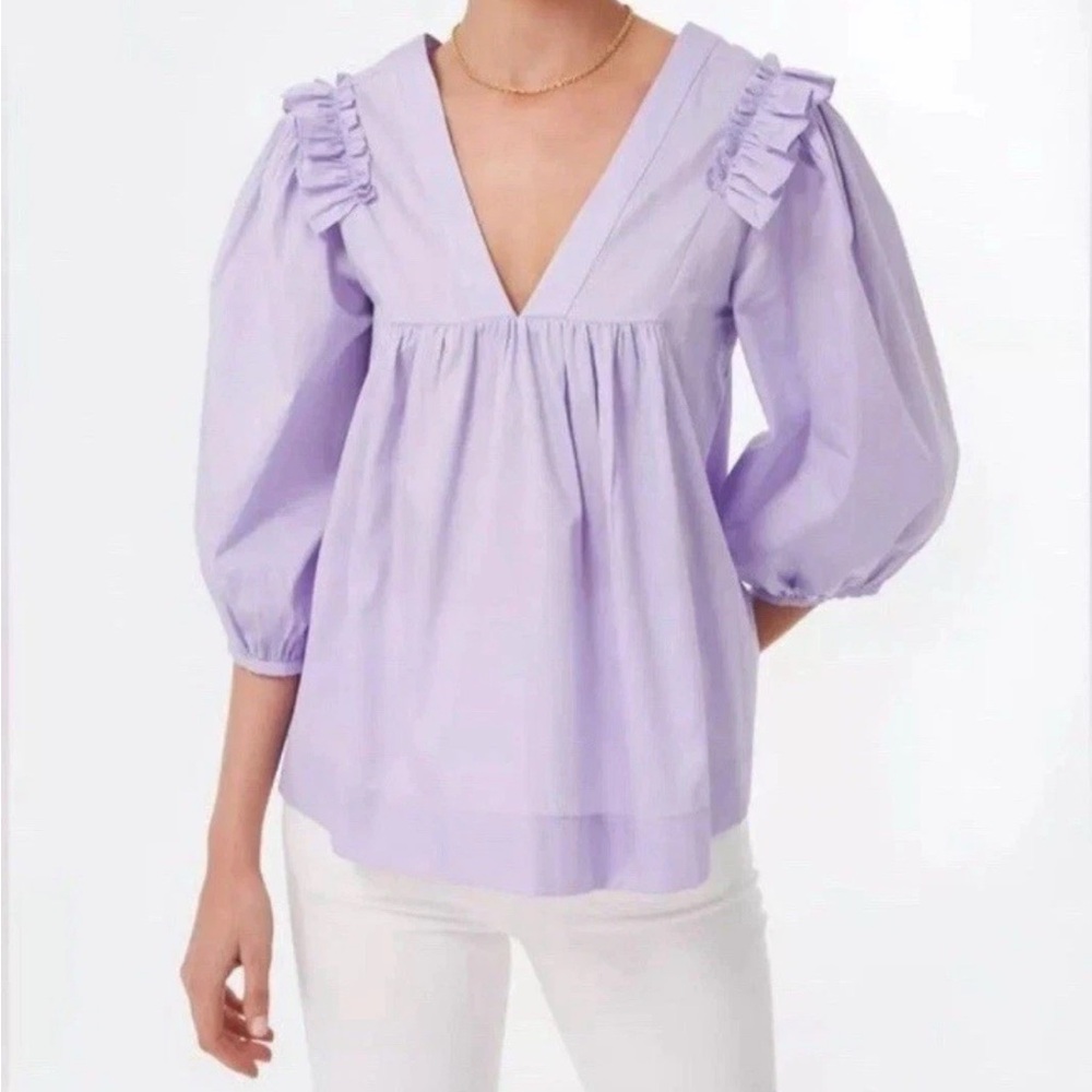 Harshman Women's XS Lilac Cheryl Blouse NWT $178 Still In Bag